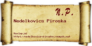 Nedelkovics Piroska névjegykártya